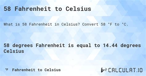 Convert 58 Fahrenheit to Celsius Effortlessly Explained