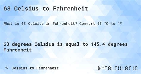 Convert 63 Celsius to Fahrenheit Easily!