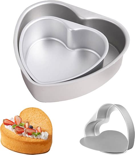 Amazon Com Piuqiupia 2Pcs Heart Shaped Cake Pan With Removable Bottom Amazon Com Piuqiupia 2Pcs Heart Shaped Cake Pan With Removable Bottom