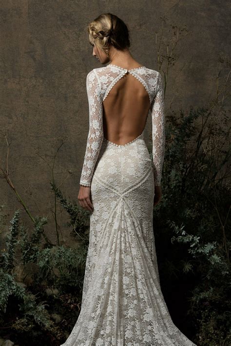 Elegant Backless Wedding Dresses with Sleeves