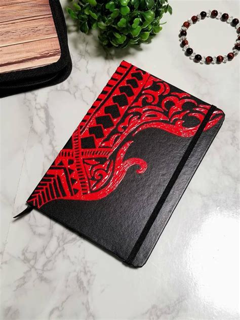 Black And Red Personalized Notebook Customized Gift For Etsy