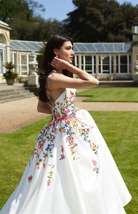 Colorful Floral Embroidered Wedding Dress Trends