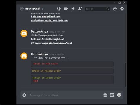 Discord Text Formatting