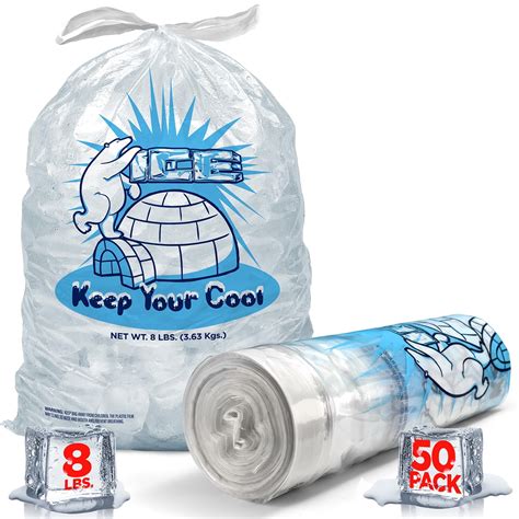 Durable Plastic 8 Lb Ice Bags With Drawstring 50 Pack Reusable Ice Durable Plastic 8 Lb Ice Bags With Drawstring 50 Pack Reusable Ice