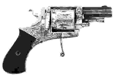Engraved Belgian 32 Cal Folding Trigger Revolver Auction Engraved Belgian 32 Cal Folding Trigger Revolver Auction