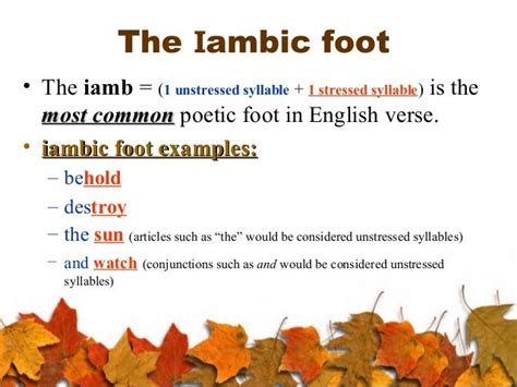 Discover the Perfect Example of Iambic Foot in Literature