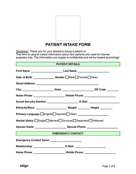 Examples Of Behavorial Health Intake Forms