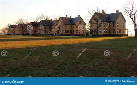 Fort Hancock Officers Quarters Row View At Sunset Sandy Hook Nj