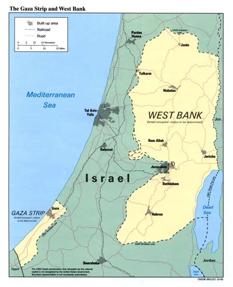 Gaza And The West Bank Map Gaza And The West Bank Map