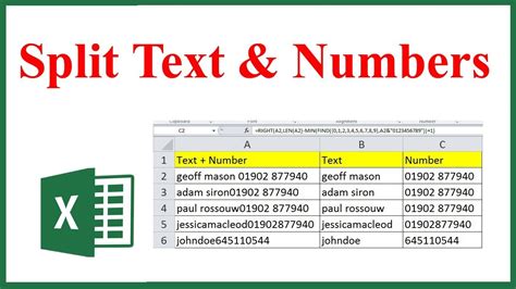 How To Separate Text And Numbers In Excel Using Formula Youtube