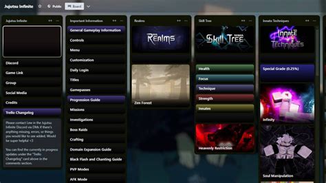 Jujutsu Infinite Trello