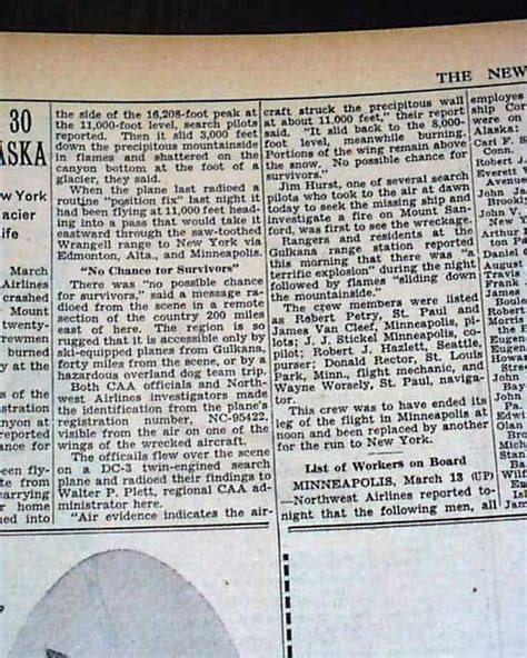 Mount Sanford Alaska Airplane Crash Rarenewspapers Com Mount Sanford Alaska Airplane Crash Rarenewspapers Com