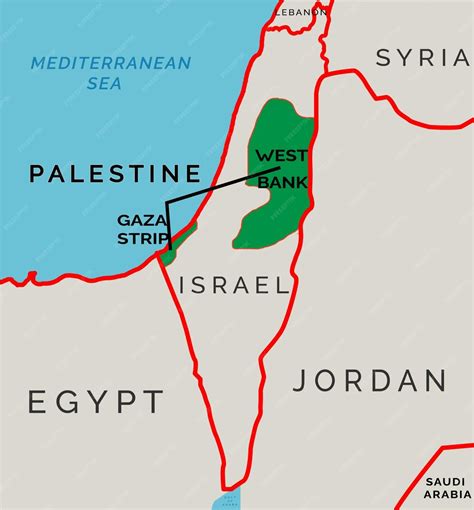 Premium Vector Palestine Map Indicated West Bank And Gaza Strip With Premium Vector Palestine Map Indicated West Bank And Gaza Strip With