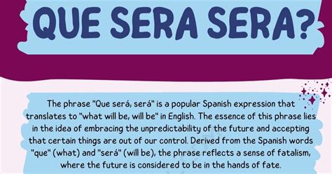 Que Sera Sera Meaning Explained Simply
