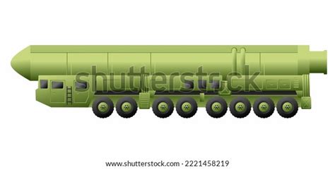 Russian Intercontinental Ballistic Missile Topolm Rockets Stock Vector