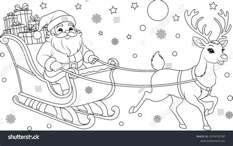 Santa Sleigh And Reindeer Coloring Page Coloring Pages Santa Sleigh And Reindeer Coloring Page Coloring Pages