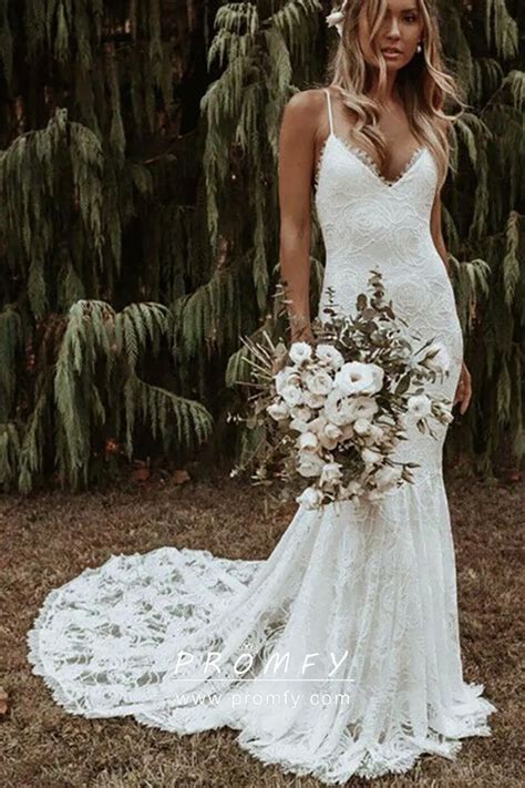 Best Spaghetti Strap Boho Wedding Dress Finds
