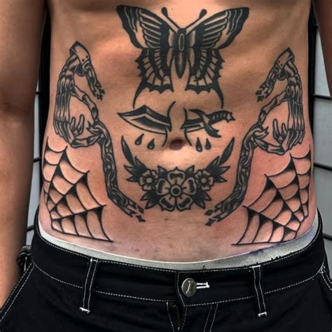 Hyper-Realistic Shading And Ornaments: Tattoos For Guys Stomach