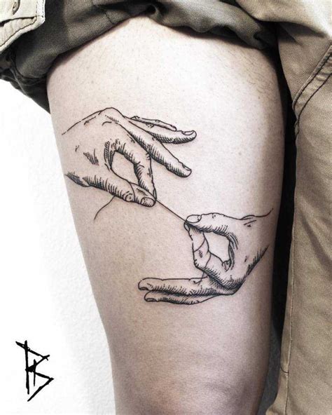 Thread Holding Hands Tattoo Tattoogrid Net Thread Holding Hands Tattoo Tattoogrid Net
