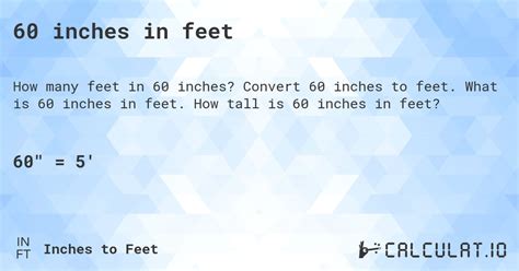 What Is 60 Inches In Feet