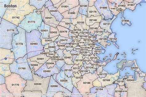Zip Codes In The City Of Boston Massachusetts Zip Codes In The City Of Boston Massachusetts